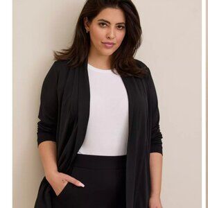 Torrid Women's Black Crepe Open Front Cardigan 4X